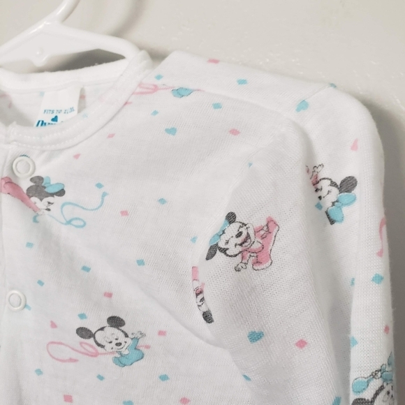 Dundee Vintage Baby One Size Sleep Sack Dress Nightgown White Minnie Mickey 90s - Picture 6 of 6